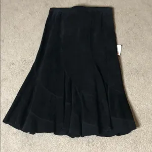 NWT Black MODERN IMAGES suede Skirt, sz 10