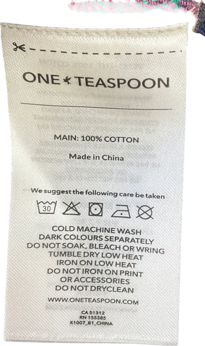 One Teaspoon  Bleached Flannel Studded Boxer Shorts UK XS