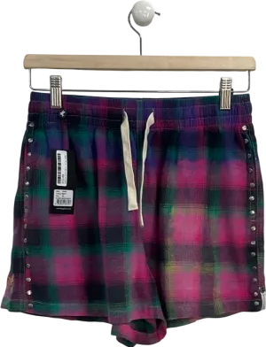 One Teaspoon  Bleached Flannel Studded Boxer Shorts UK XS