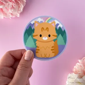Orange Tabby Day Skies Vinyl Sticker