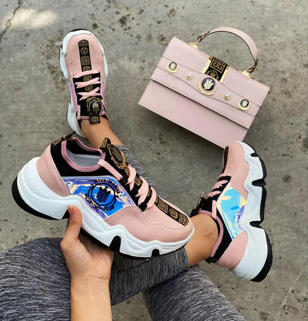 Original Miss Melisa Shoes and Bag stylish sneakers bag set Code S100