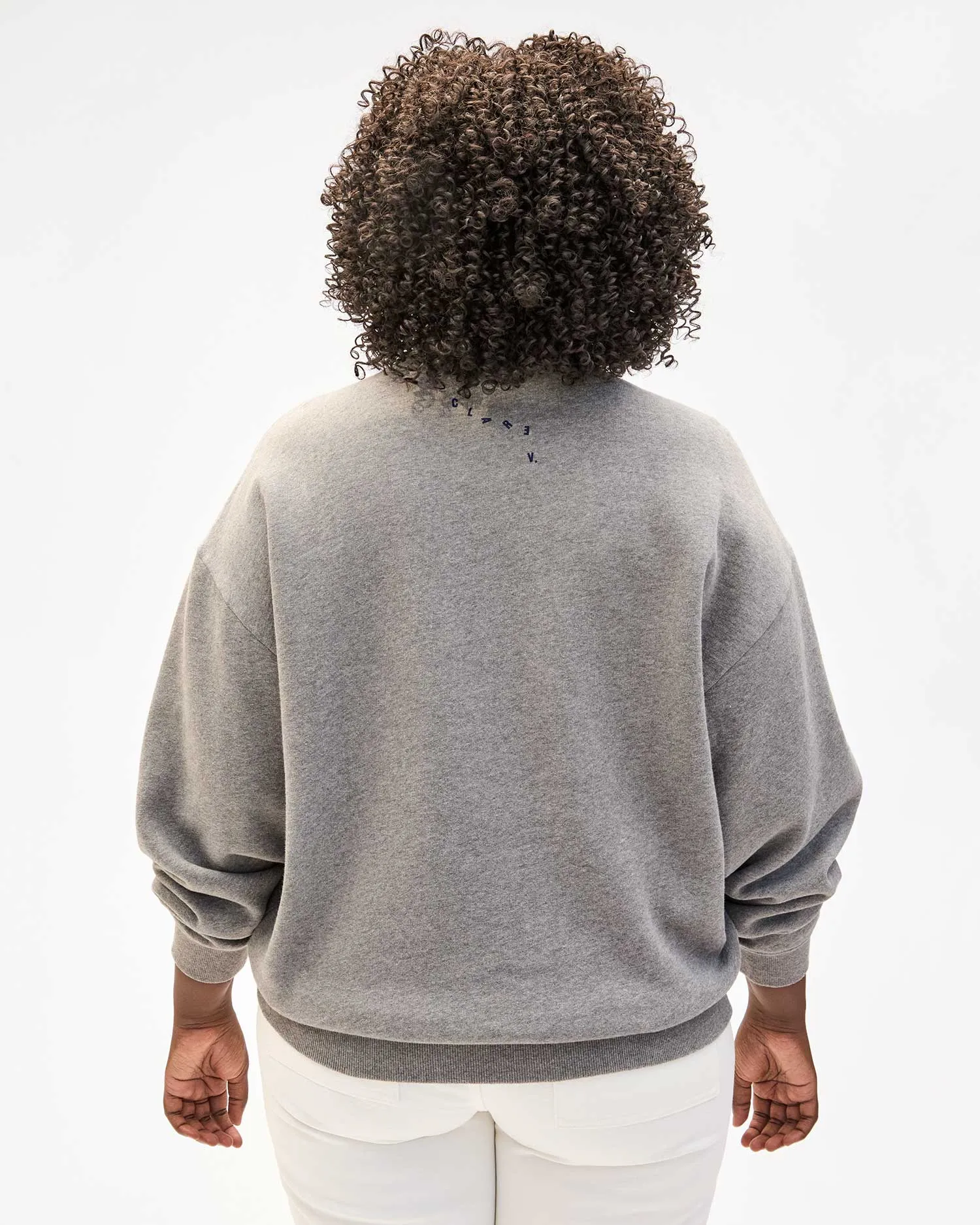 Oversized sweatshirt - grey melange w/ navy sardines