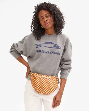Oversized sweatshirt - grey melange w/ navy sardines