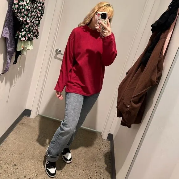 Patagonia magenta pink/red fleece long sleeve