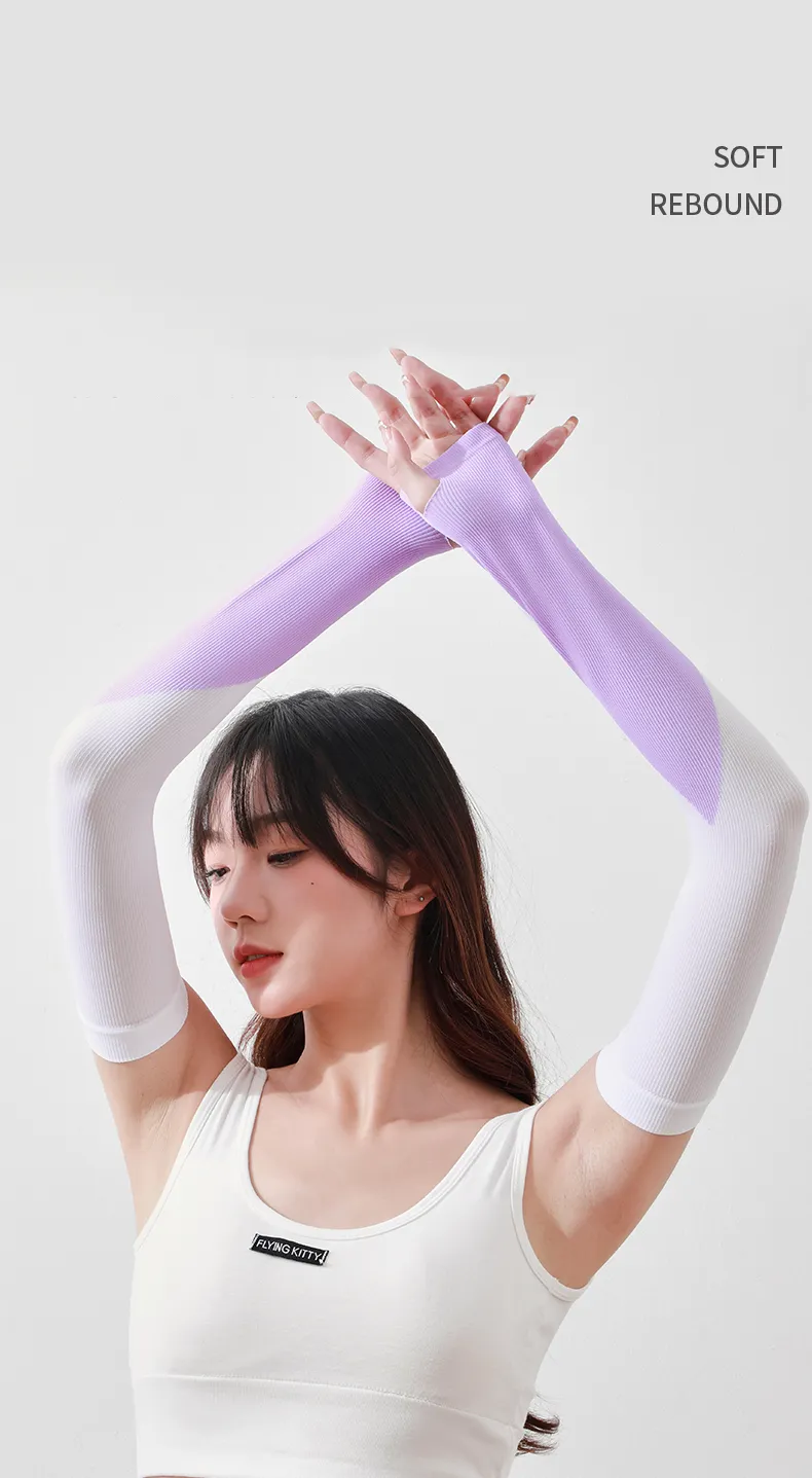 Patchwork Ice Silk Sun Protection Sleeves