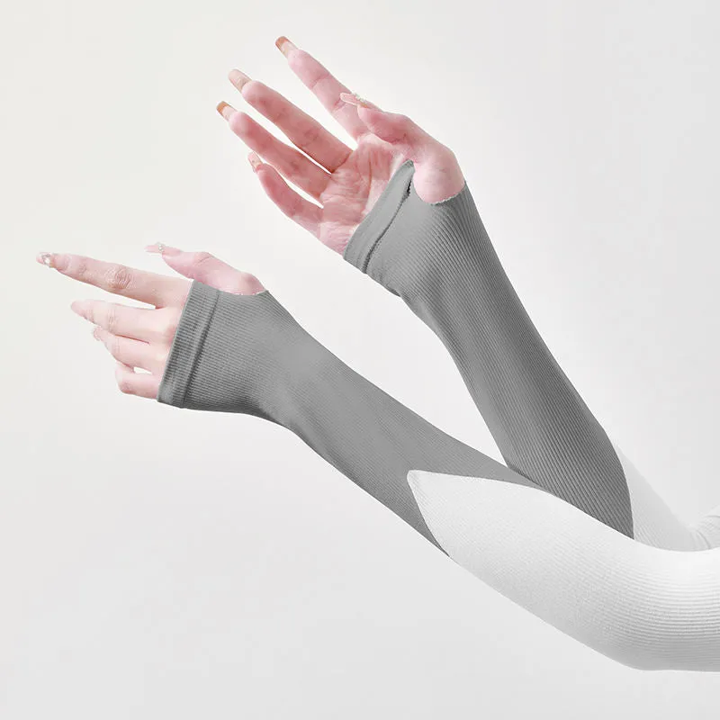 Patchwork Ice Silk Sun Protection Sleeves