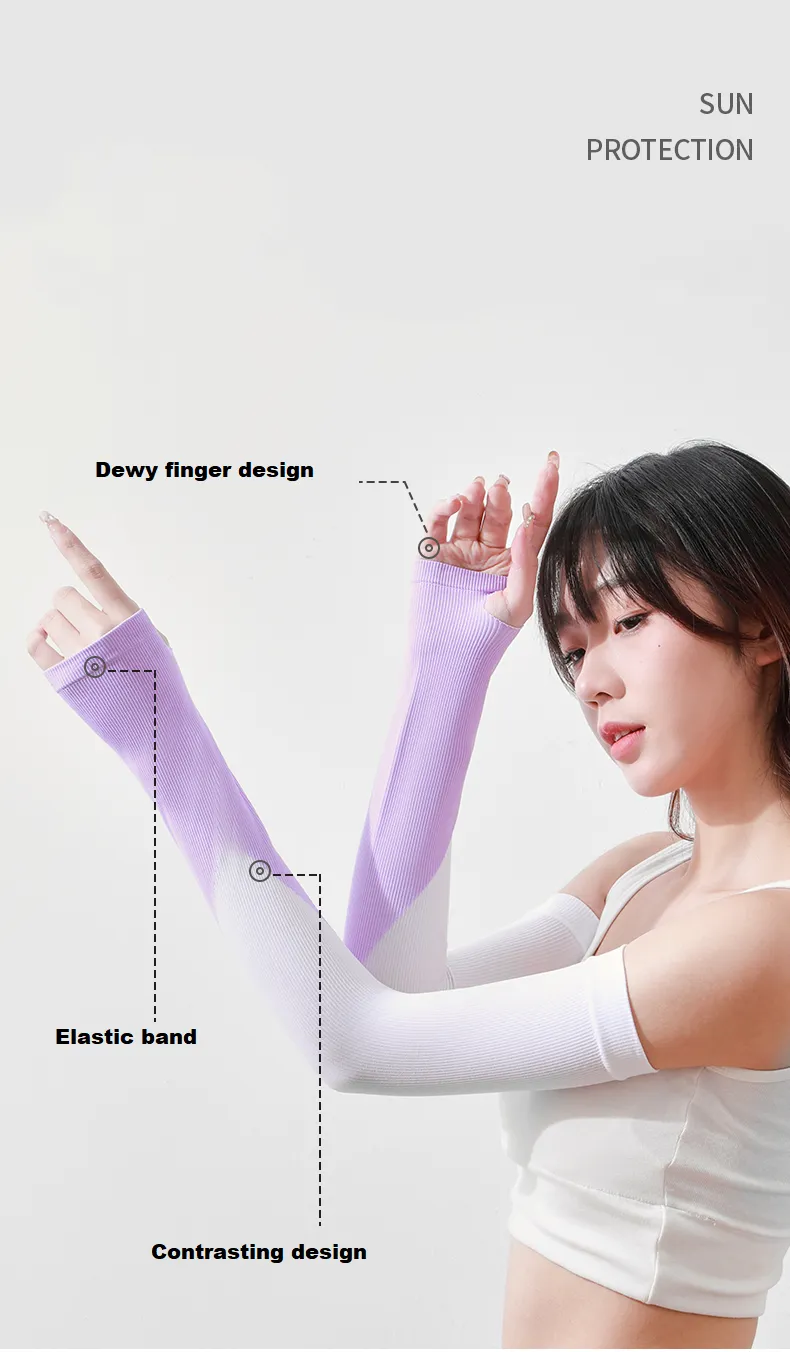 Patchwork Ice Silk Sun Protection Sleeves