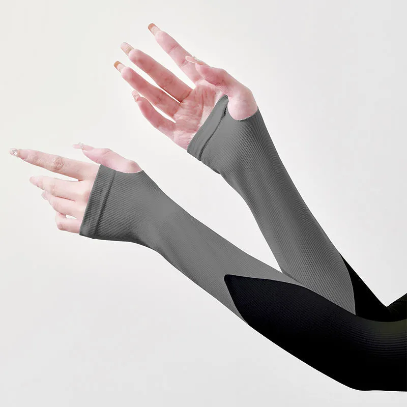 Patchwork Ice Silk Sun Protection Sleeves