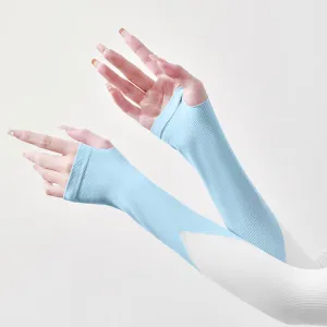 Patchwork Ice Silk Sun Protection Sleeves