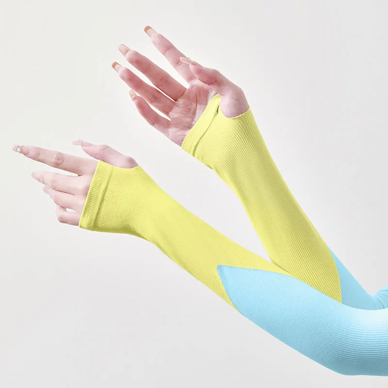 Patchwork Ice Silk Sun Protection Sleeves