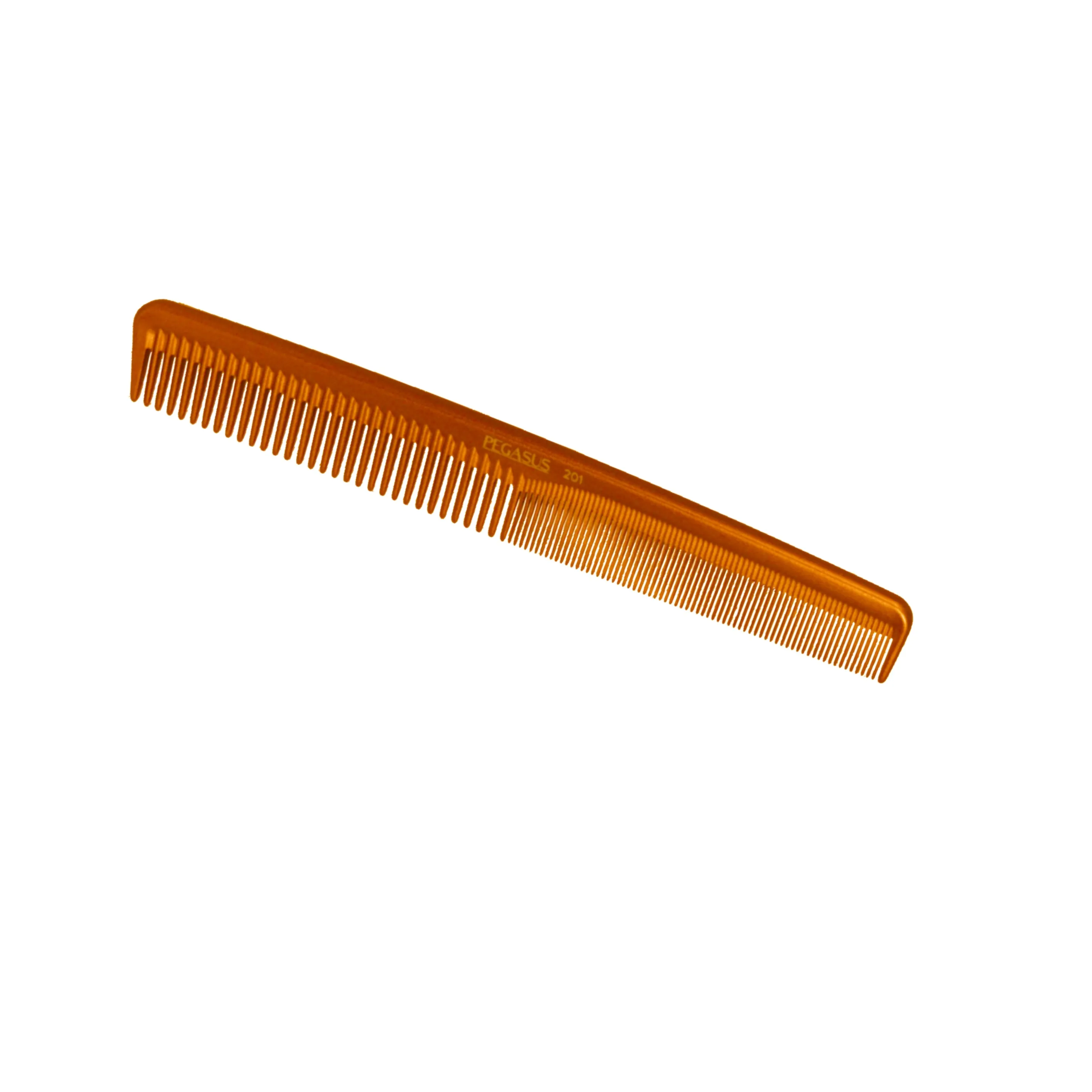 Pegasus MICOLOR 201, 7in Hard Rubber Hair Detangling/Trimmer Comb, Handmade, Seamless, Smooth Edges, Anti Static, Heat and Chemically Resistant, Wet Hair, Everyday Grooming Comb | Peines de goma dura - Gold