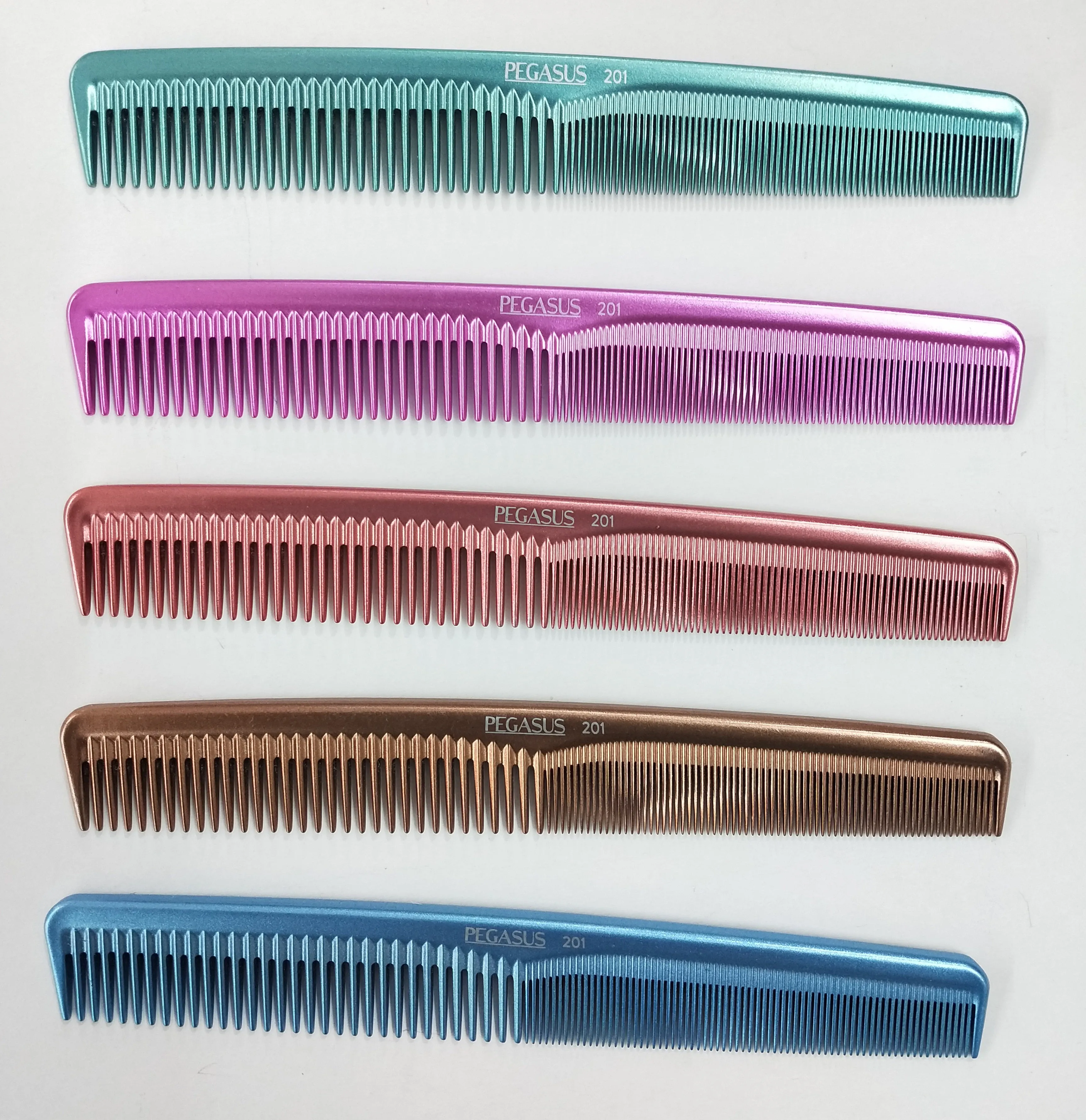Pegasus MICOLOR 201, 7in Hard Rubber Hair Detangling/Trimmer Comb, Handmade, Seamless, Smooth Edges, Anti Static, Heat and Chemically Resistant, Wet Hair, Everyday Grooming Comb | Peines de goma dura - Gold