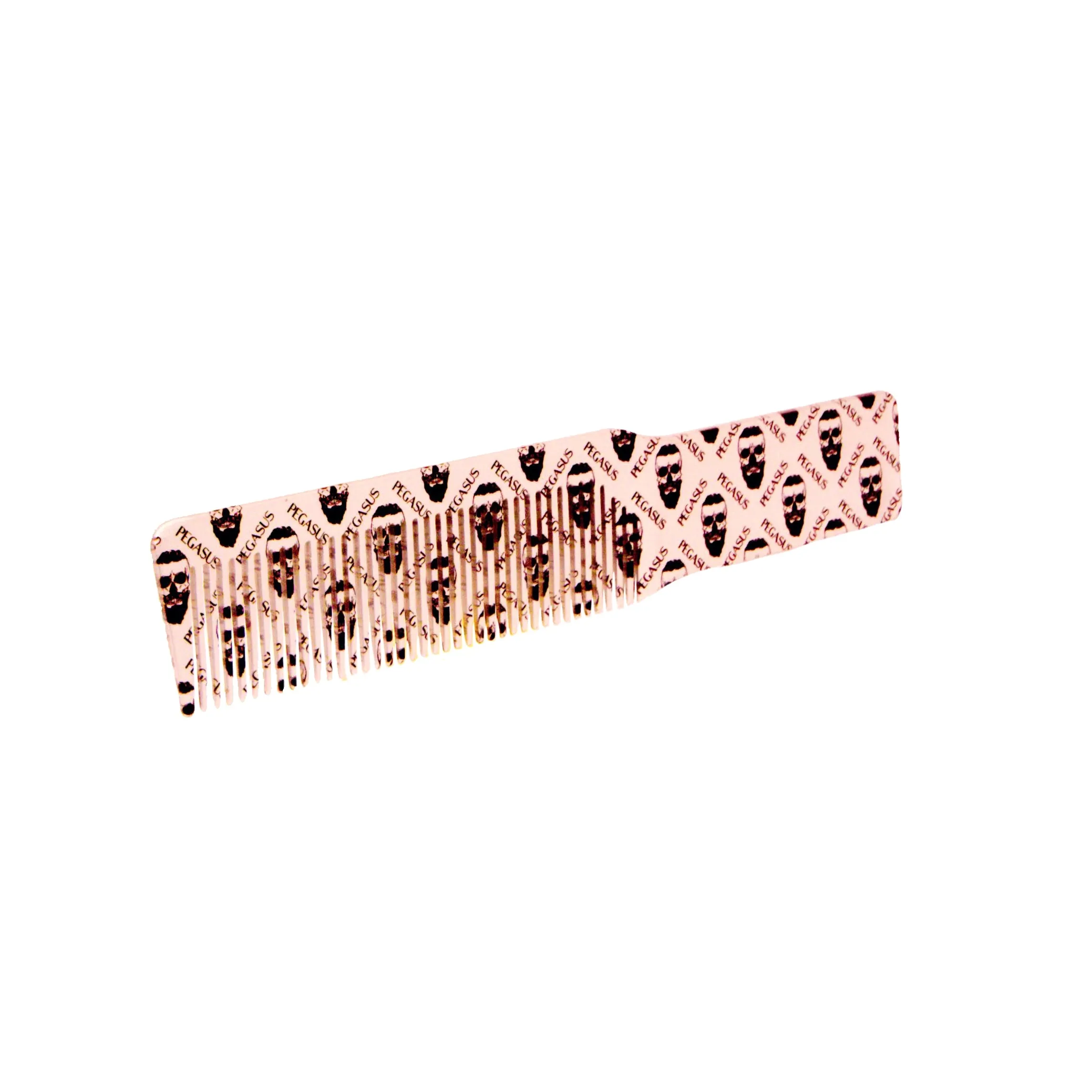 Pegasus Skulleto 516A, 8in Hard Rubber Fine Tooth Klipper Comb, Handmade, Seamless, Smooth Edges, Anti Static, Heat and Chemically Resistant Comb | Peines de goma dura - Silver