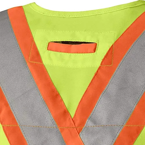 Pioneer Lightweight Durable Hi Vis Surveyor Safety Vest, Multi-Pocket, Snap Button