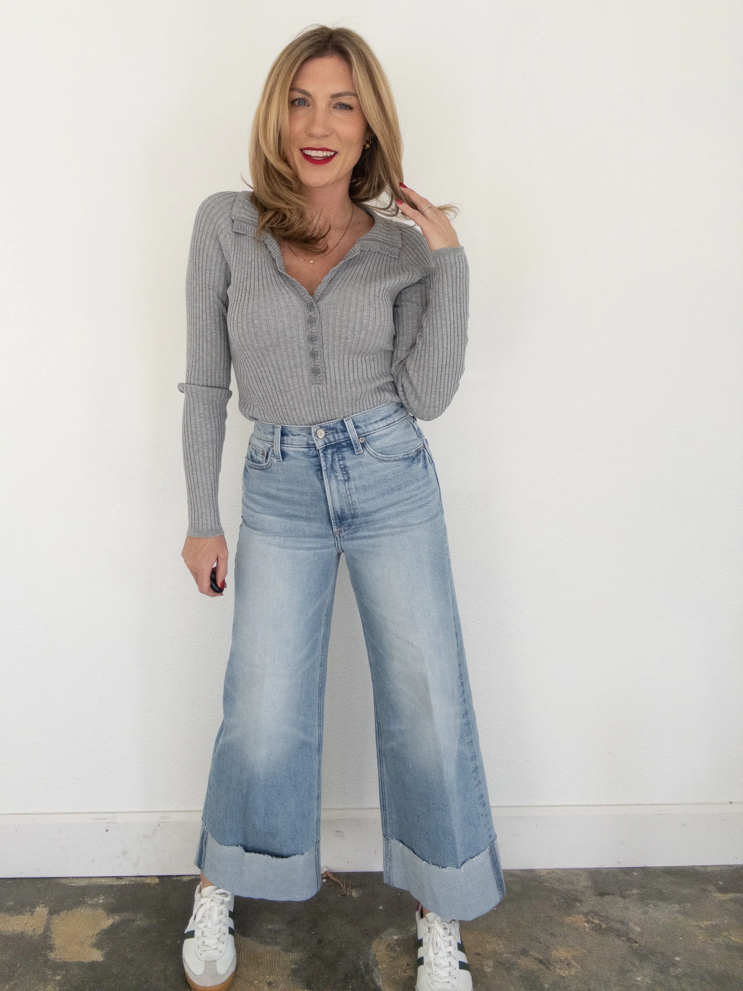 Pistola Lana Cuffed High Rise Ultra Wide Leg Crop