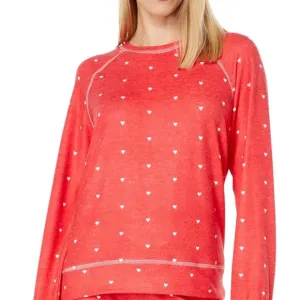 PJ Salvage Womens NWT Red Heart Print Sweatshirt