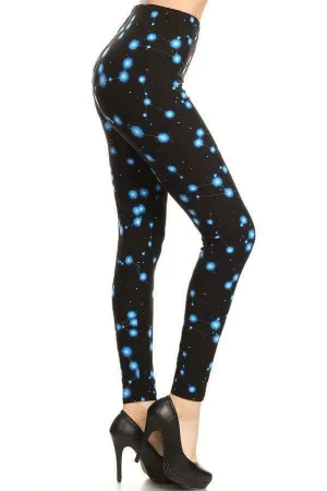 Plus Size Constellation Print on Black Background