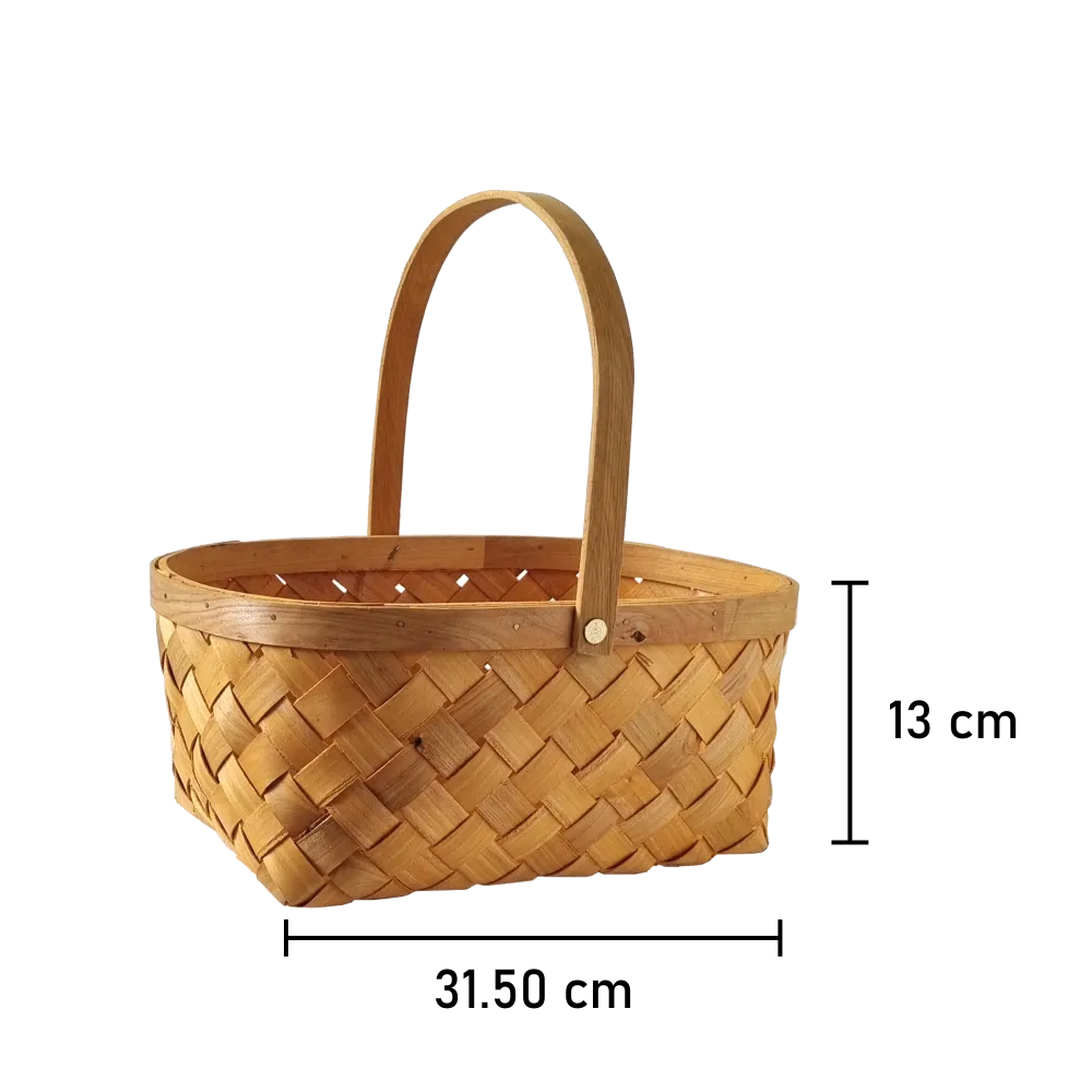 Portable Hand Woven Rattan Basket - Large