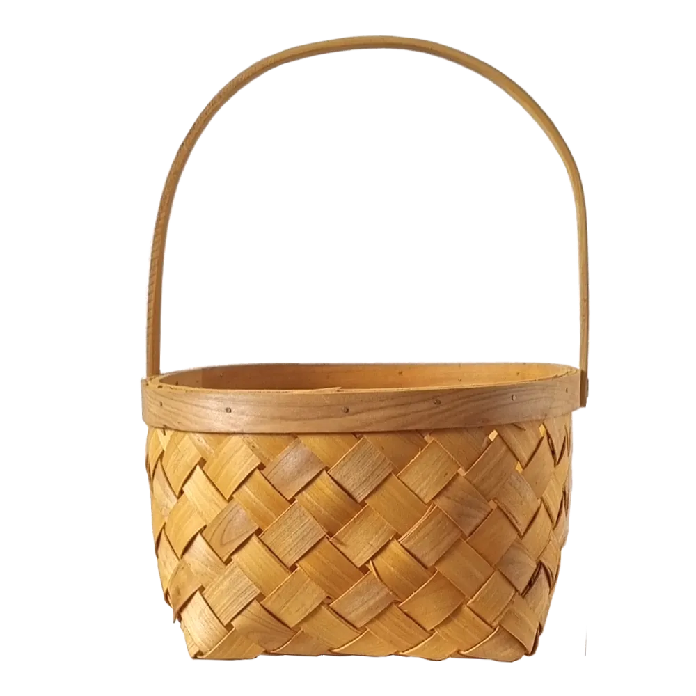 Portable Hand Woven Rattan Basket - Large