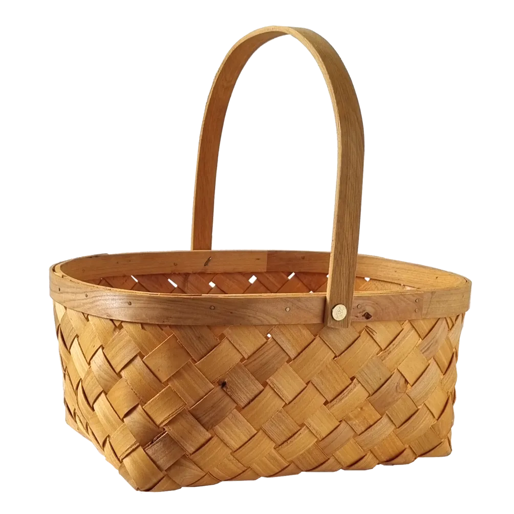 Portable Hand Woven Rattan Basket - Large