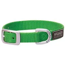 PS07-0930S-5/8"x13"-Green Dog Collar Terrain Single Ply Nylon
