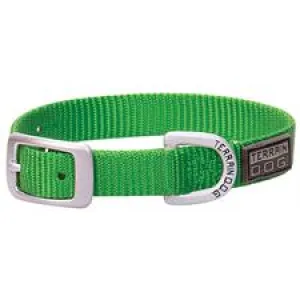 PS07-0930S-5/8"x13"-Green Dog Collar Terrain Single Ply Nylon