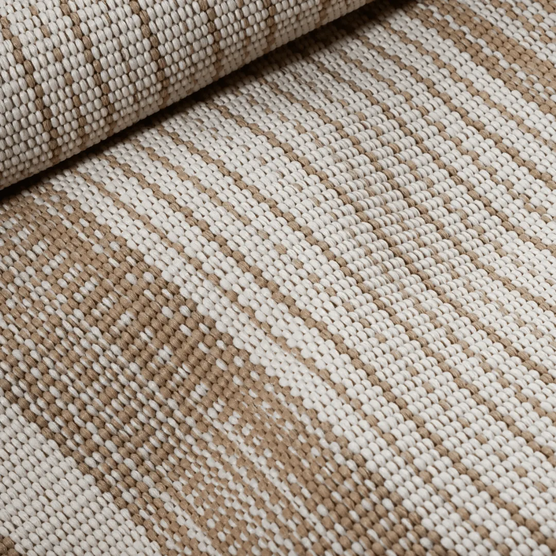 Quincy Stripe Handwoven Indoor/Outdoor Rug - Khaki