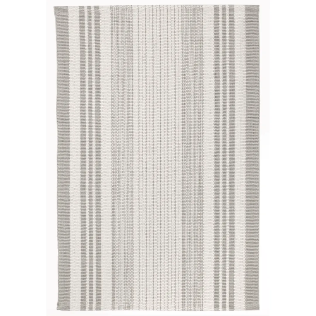 Quincy Stripe Handwoven Indoor/Outdoor Rug - Platinum
