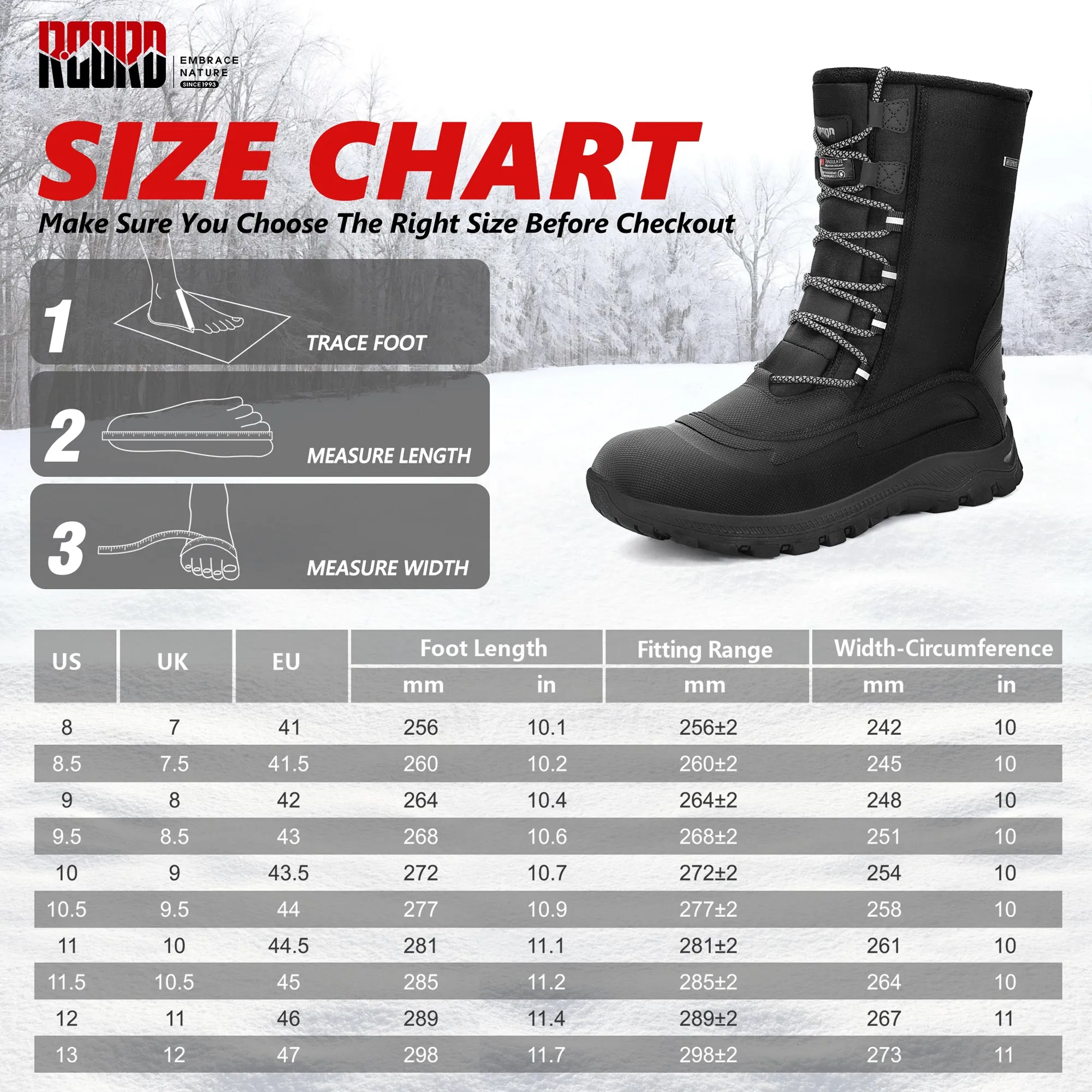 R CORD Man's Snow Boots