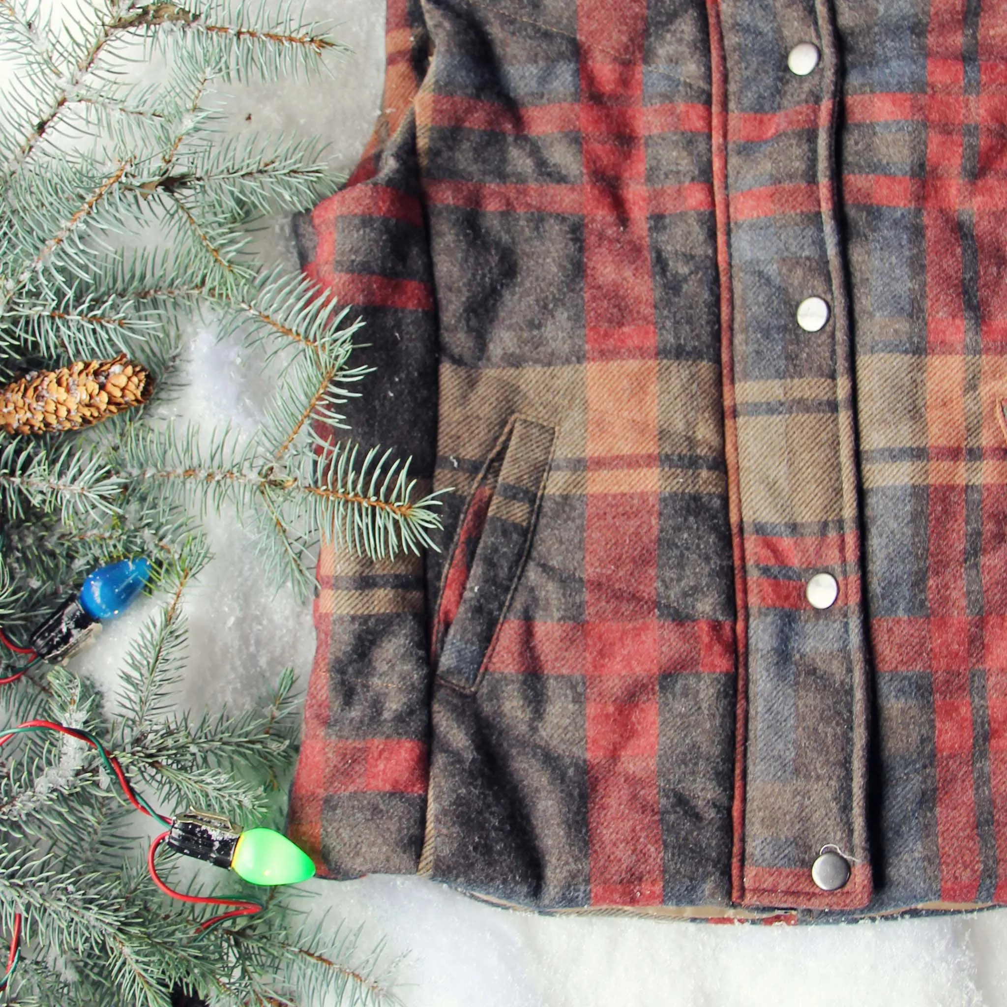 Rainier Plaid Vest in Gray