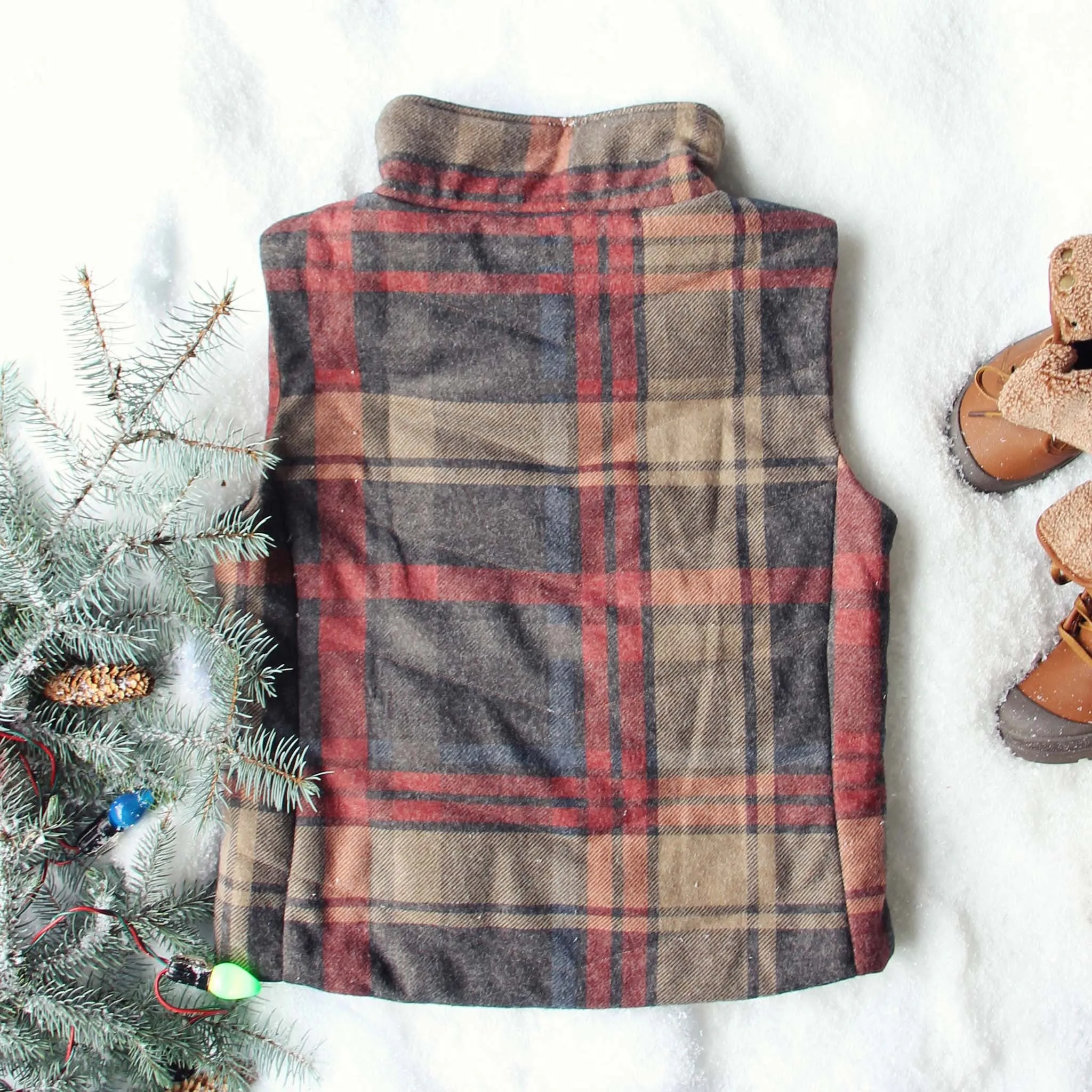 Rainier Plaid Vest in Gray