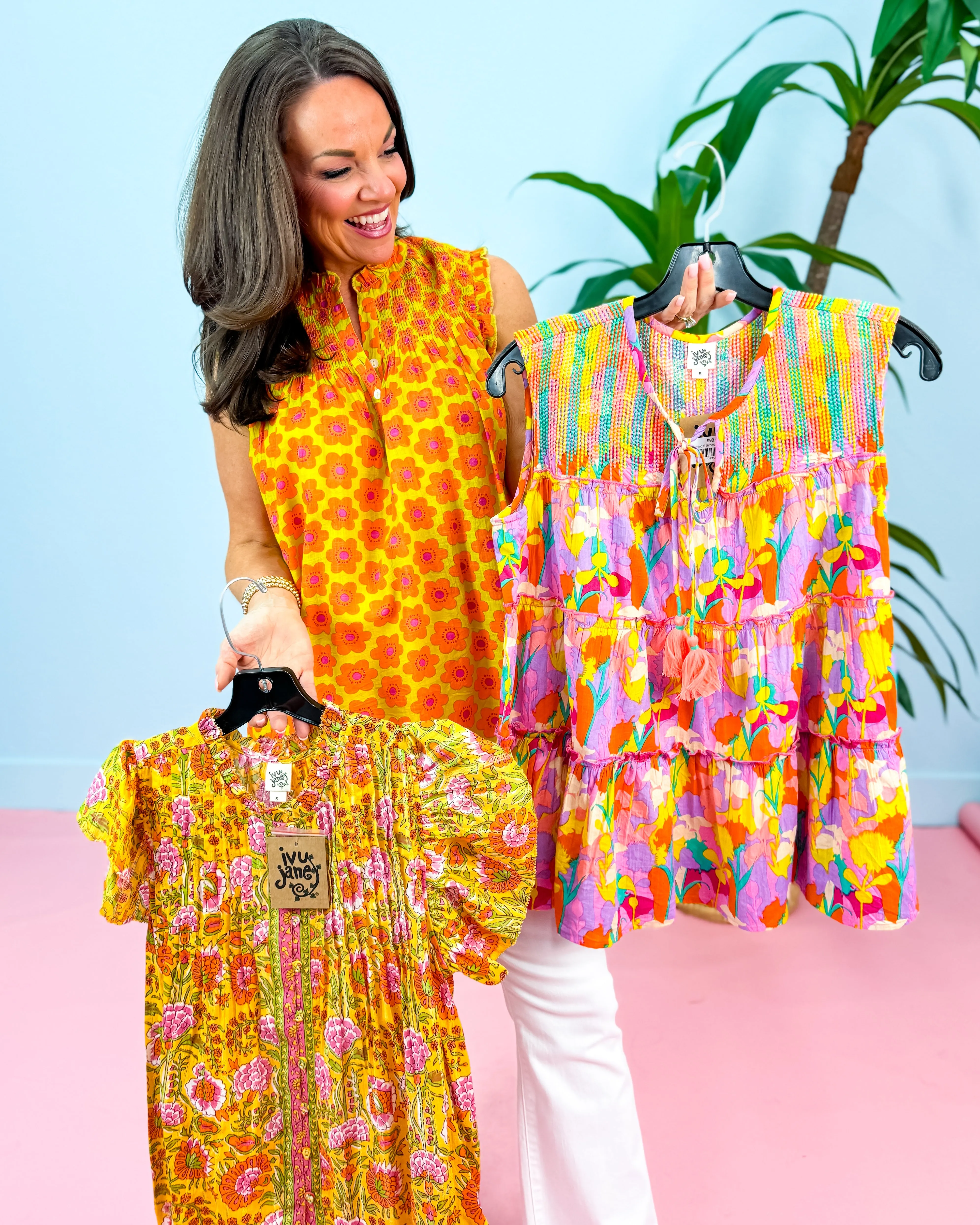 Running Stitched Top in Multi