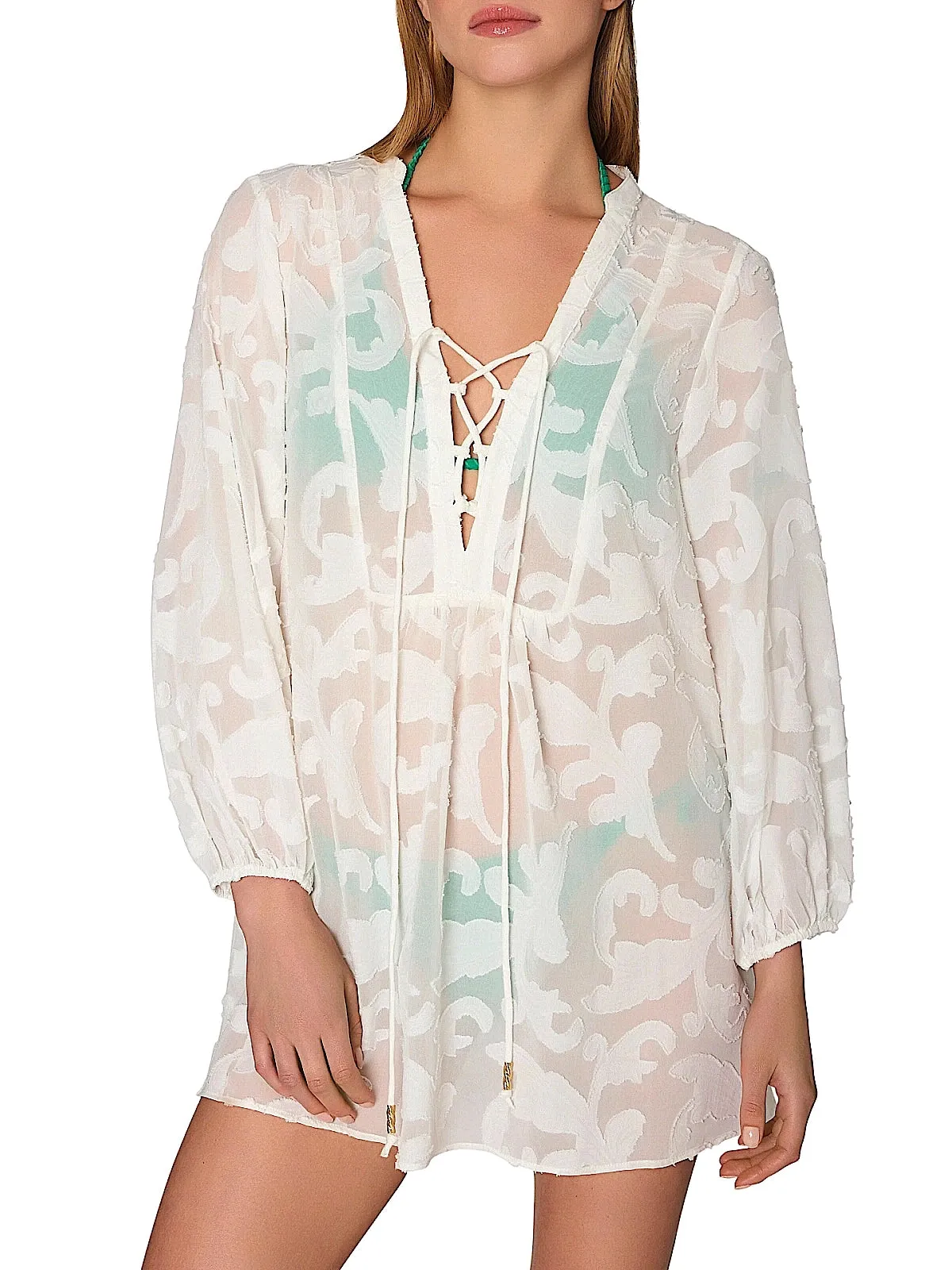 Scroll Burnout Mini Dress