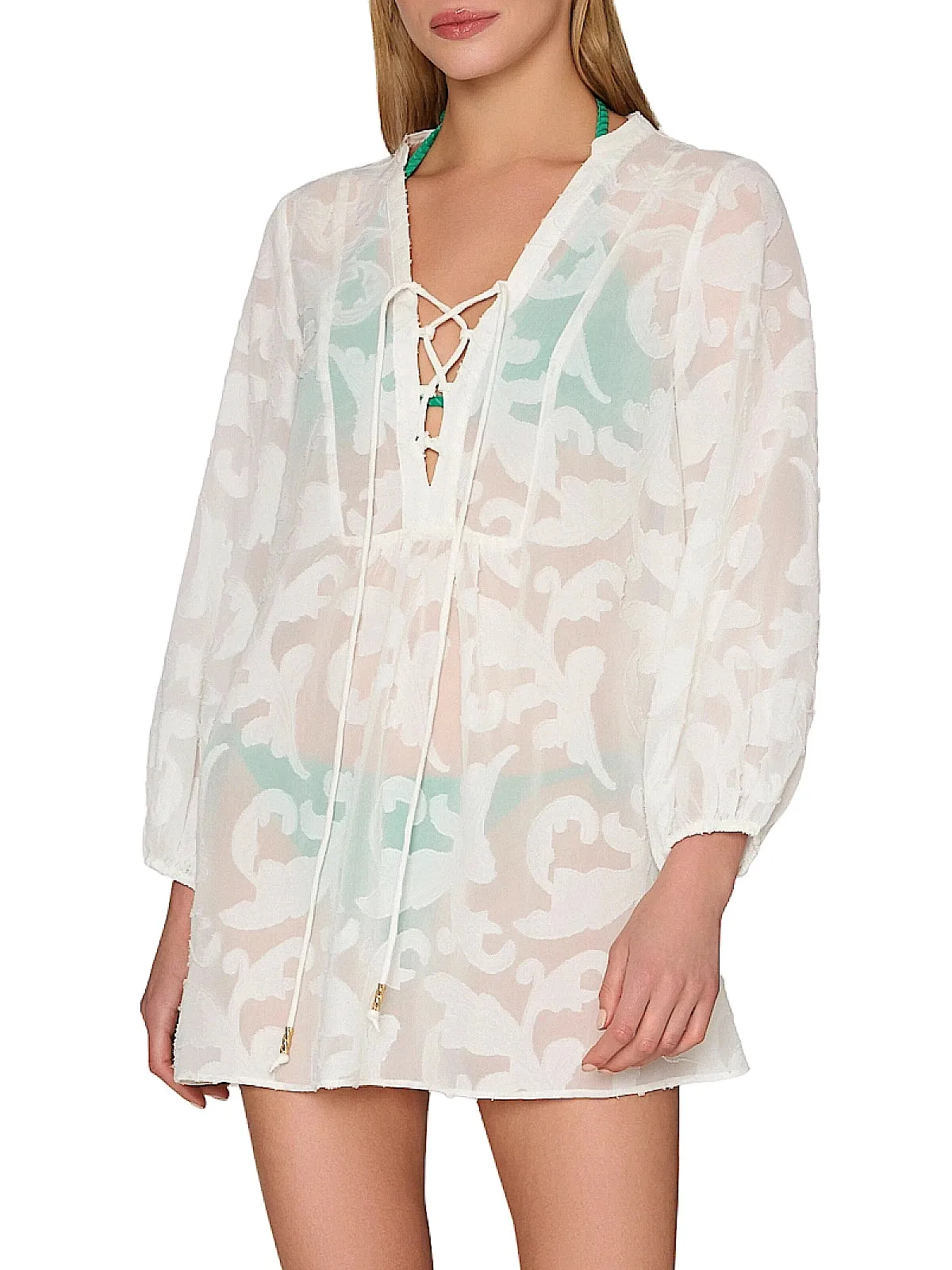 Scroll Burnout Mini Dress