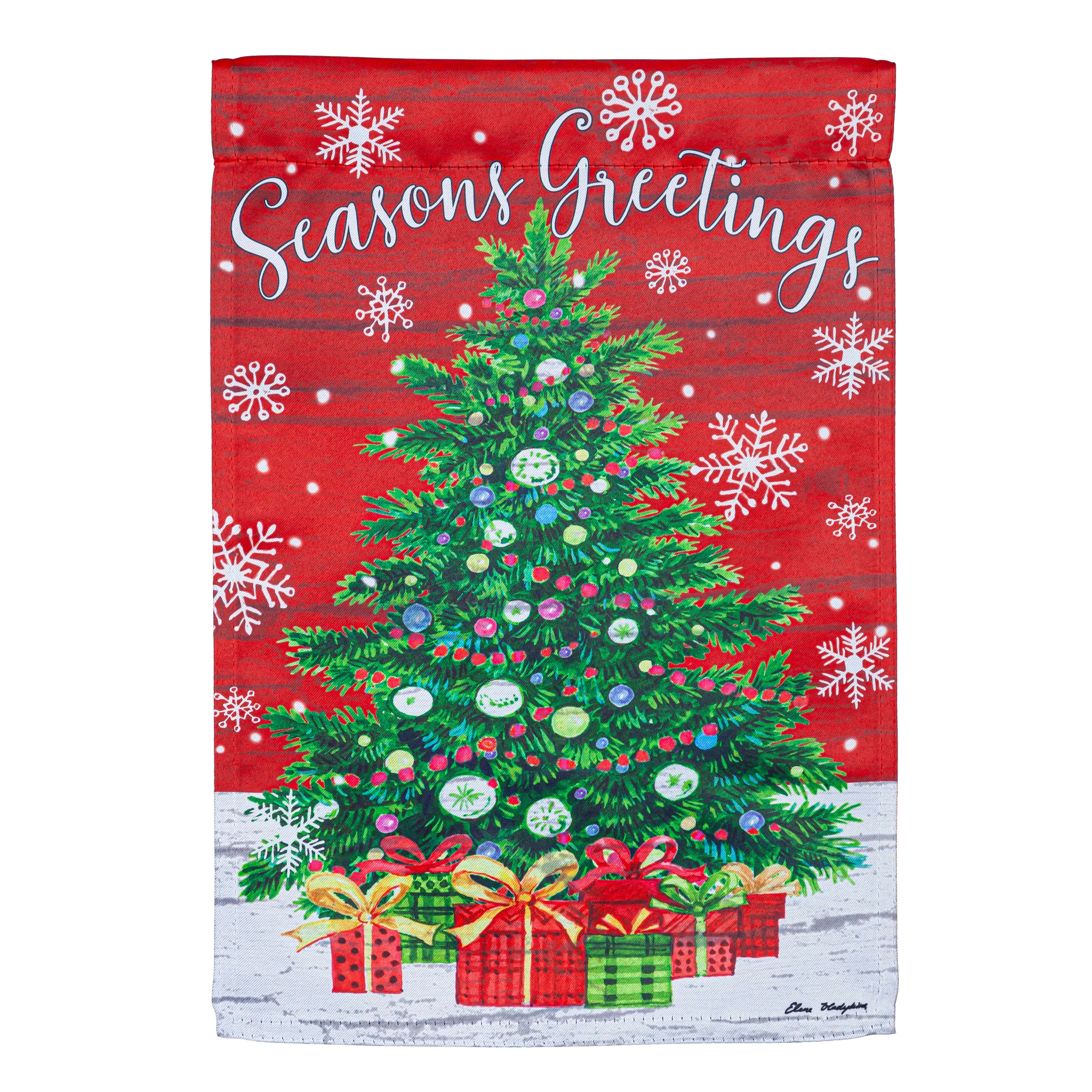 Seasons Greeting Trees Suede Garden Flag,14s10816