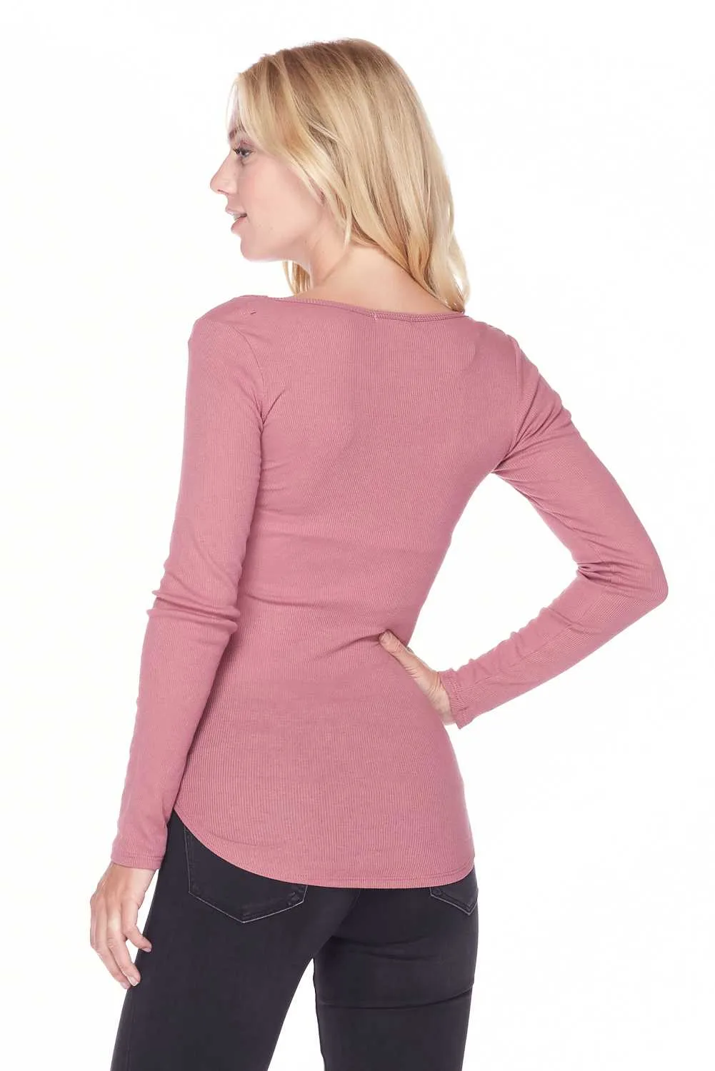 Sexy Long Sleeve Knit Wide Round Neckline Top