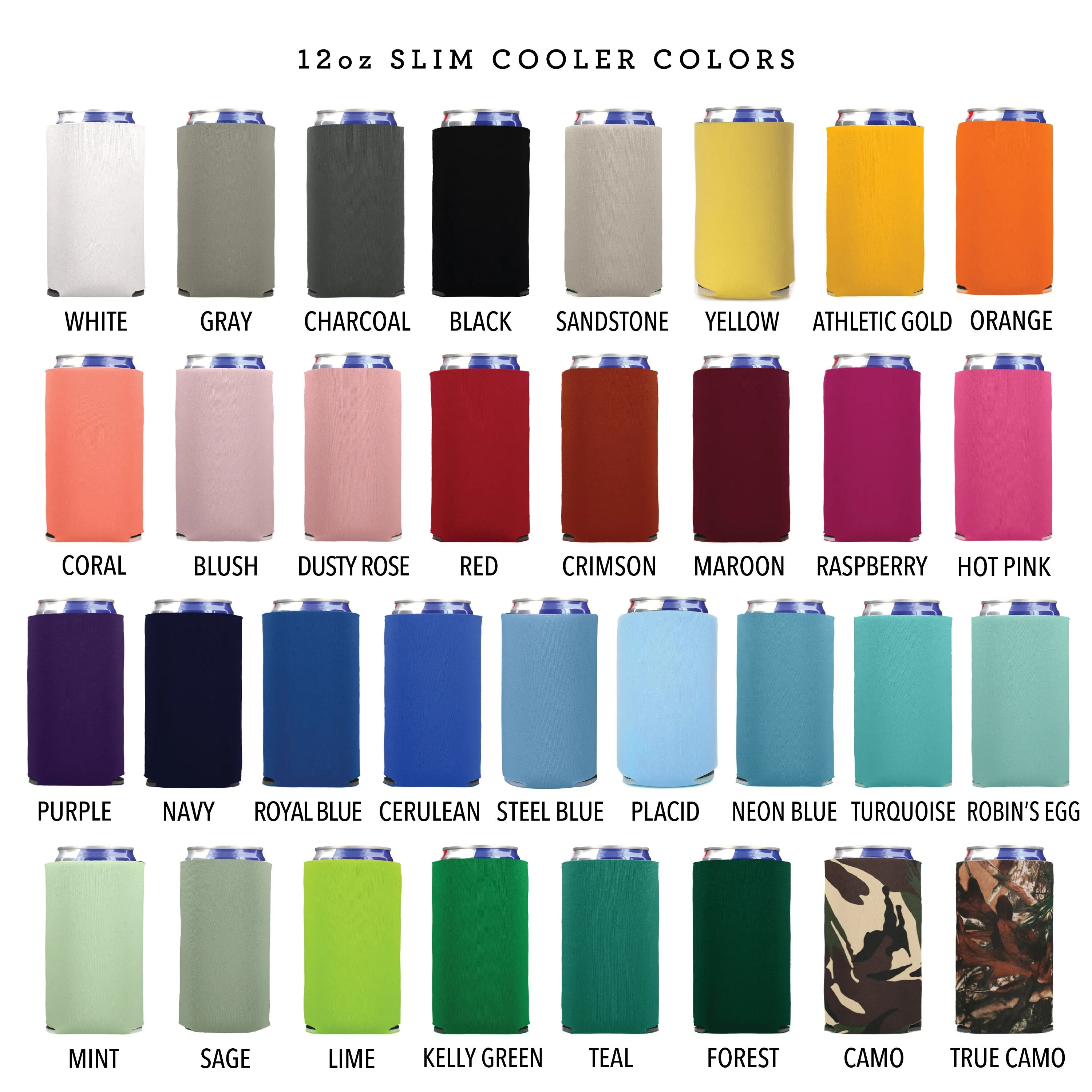 Slim 12oz Wedding Can Cooler #150S - Let's Party