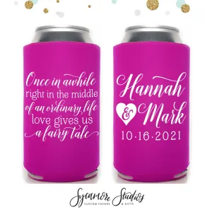 Slim 12oz Wedding Can Cooler #85S - Fairy Tale