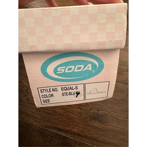 Soda Blue Faux Suede Flat Size 7