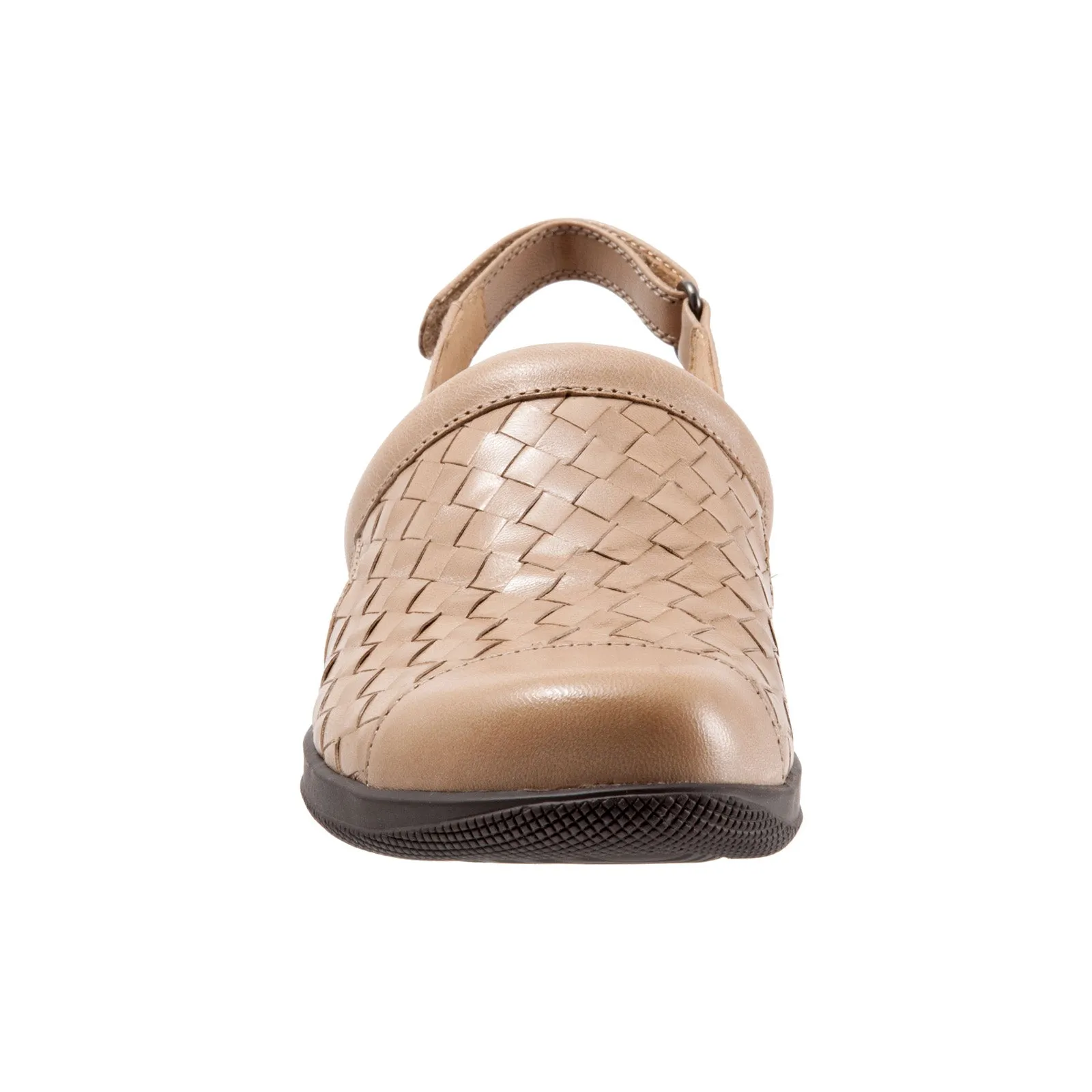 Softwalk Salina Woven S1365-102 Womens Brown Narrow Clog Flats Shoes