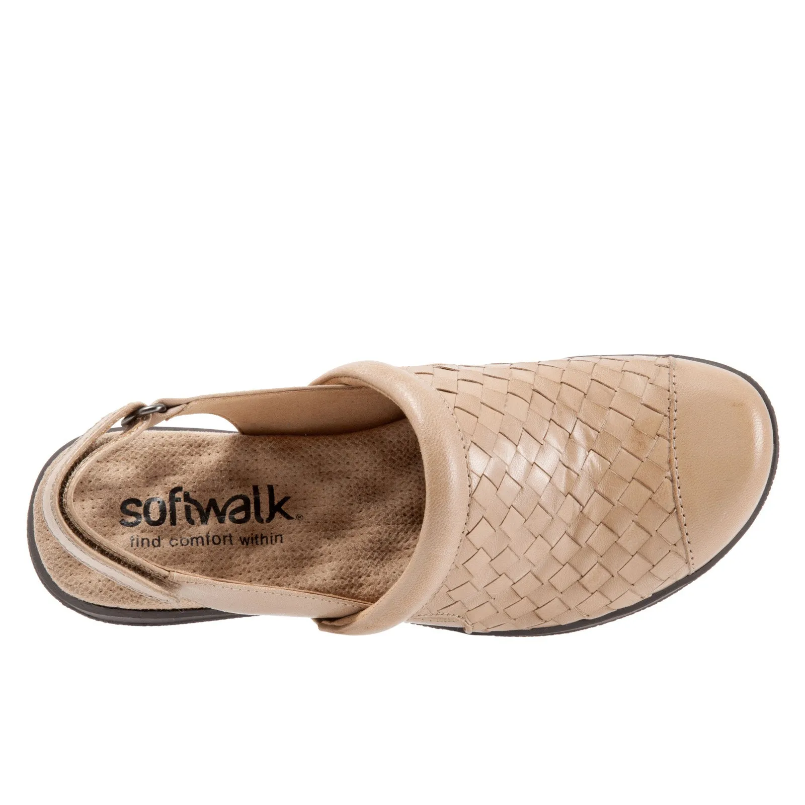 Softwalk Salina Woven S1365-102 Womens Brown Narrow Clog Flats Shoes