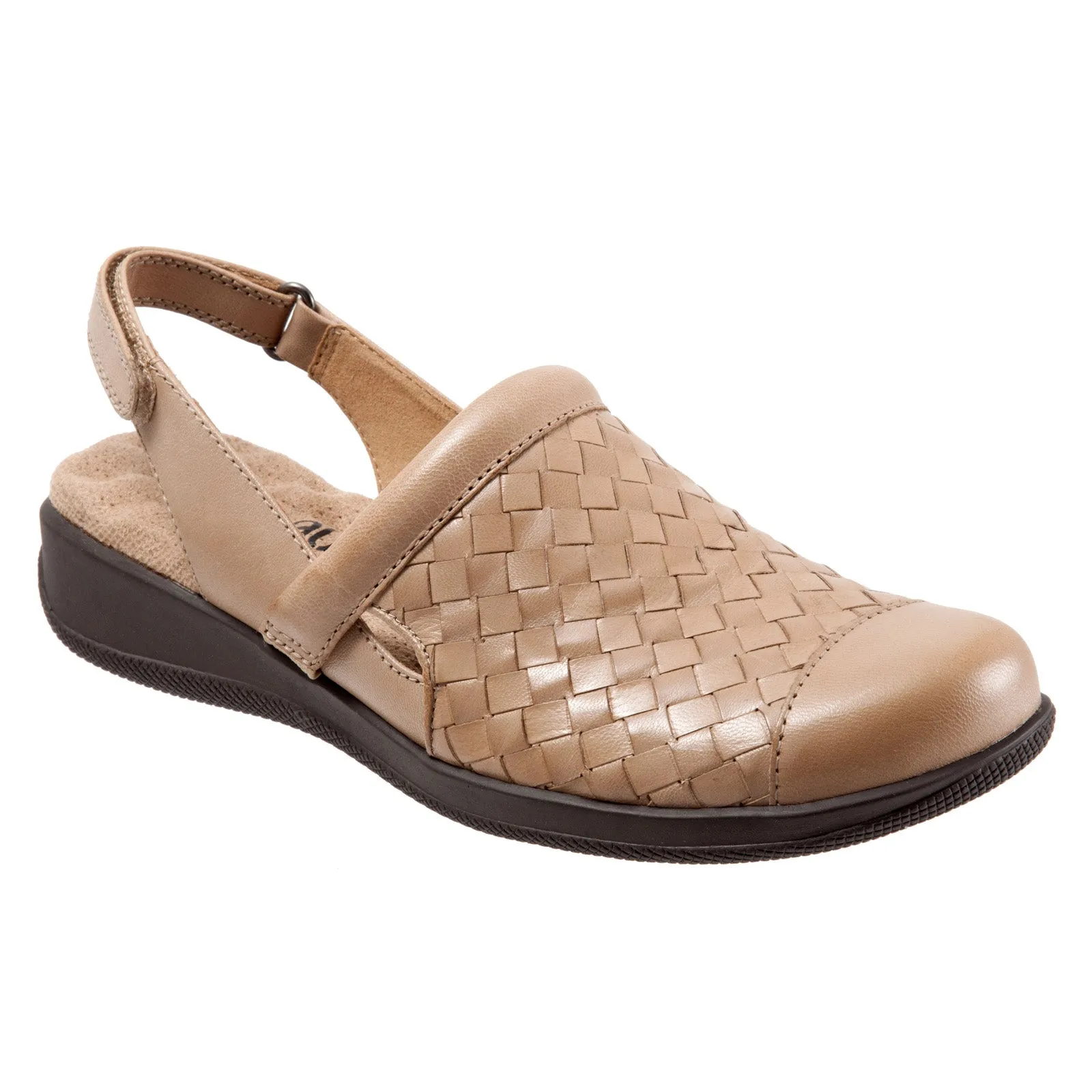 Softwalk Salina Woven S1365-102 Womens Brown Narrow Clog Flats Shoes