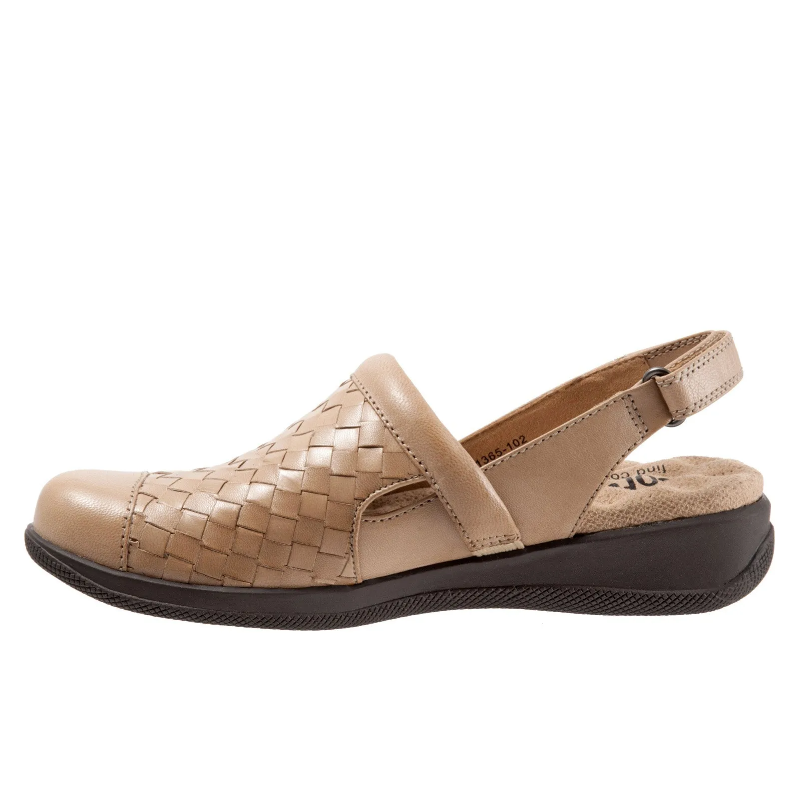 Softwalk Salina Woven S1365-102 Womens Brown Narrow Clog Flats Shoes
