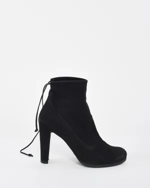 Stuart Weitzman Black Suede Ankle Booties - 7