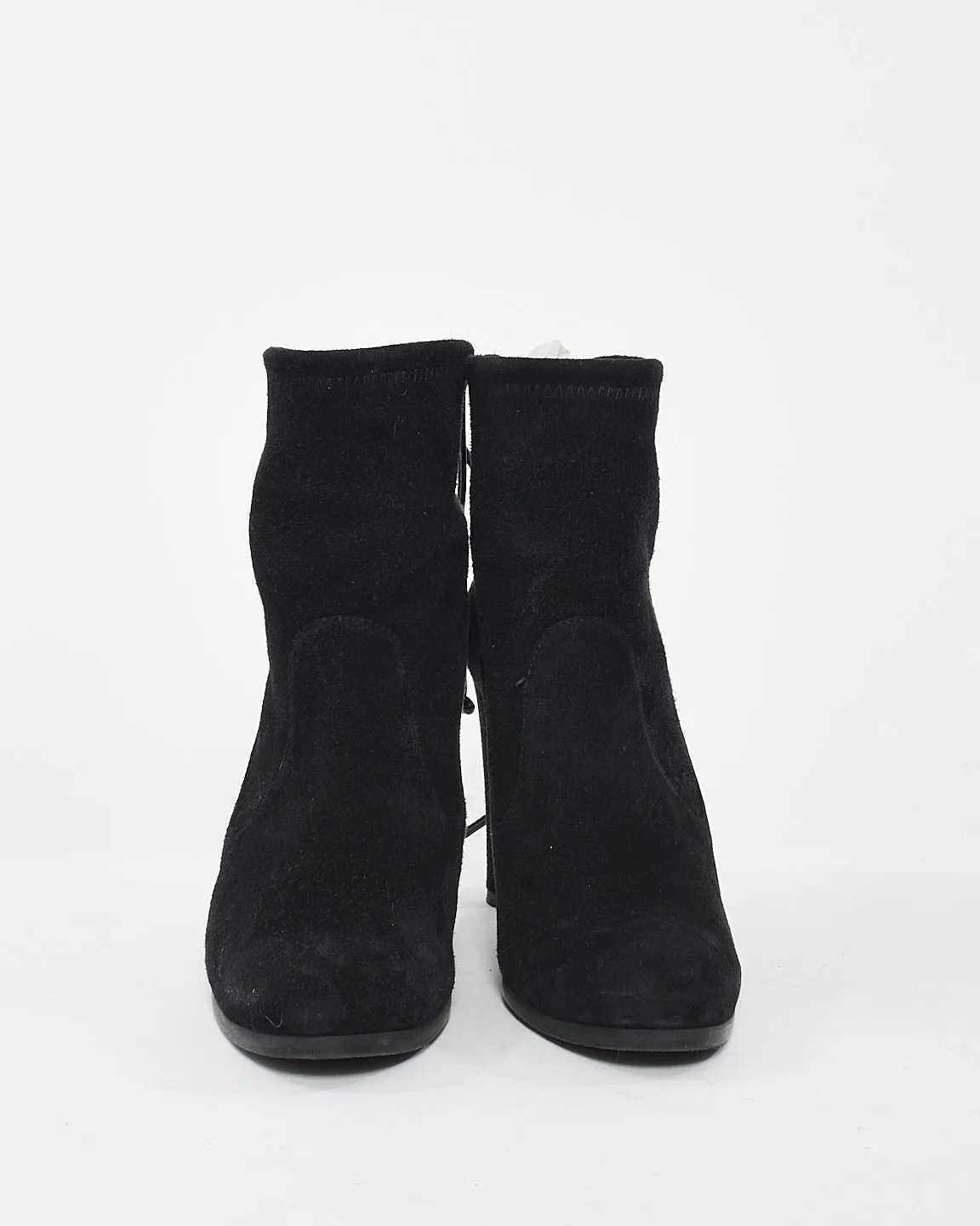 Stuart Weitzman Black Suede Ankle Booties - 7