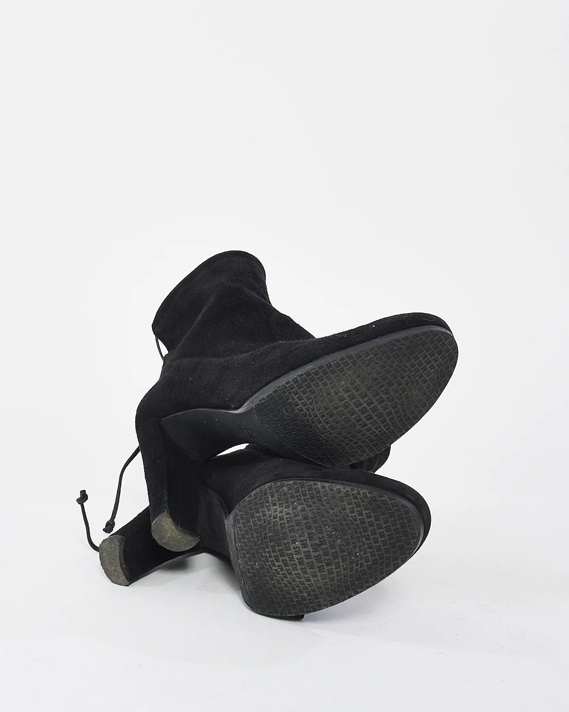 Stuart Weitzman Black Suede Ankle Booties - 7