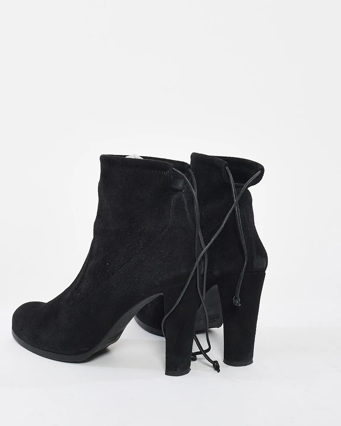 Stuart Weitzman Black Suede Ankle Booties - 7