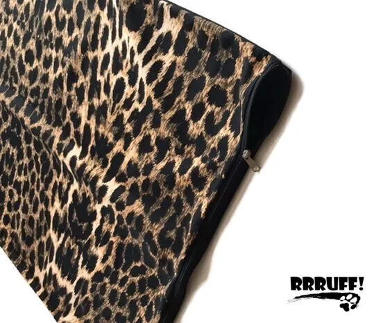 Stuff It cover only cotton Leopard print design washable fabric, recycled dog bed, kennel bed puppy
