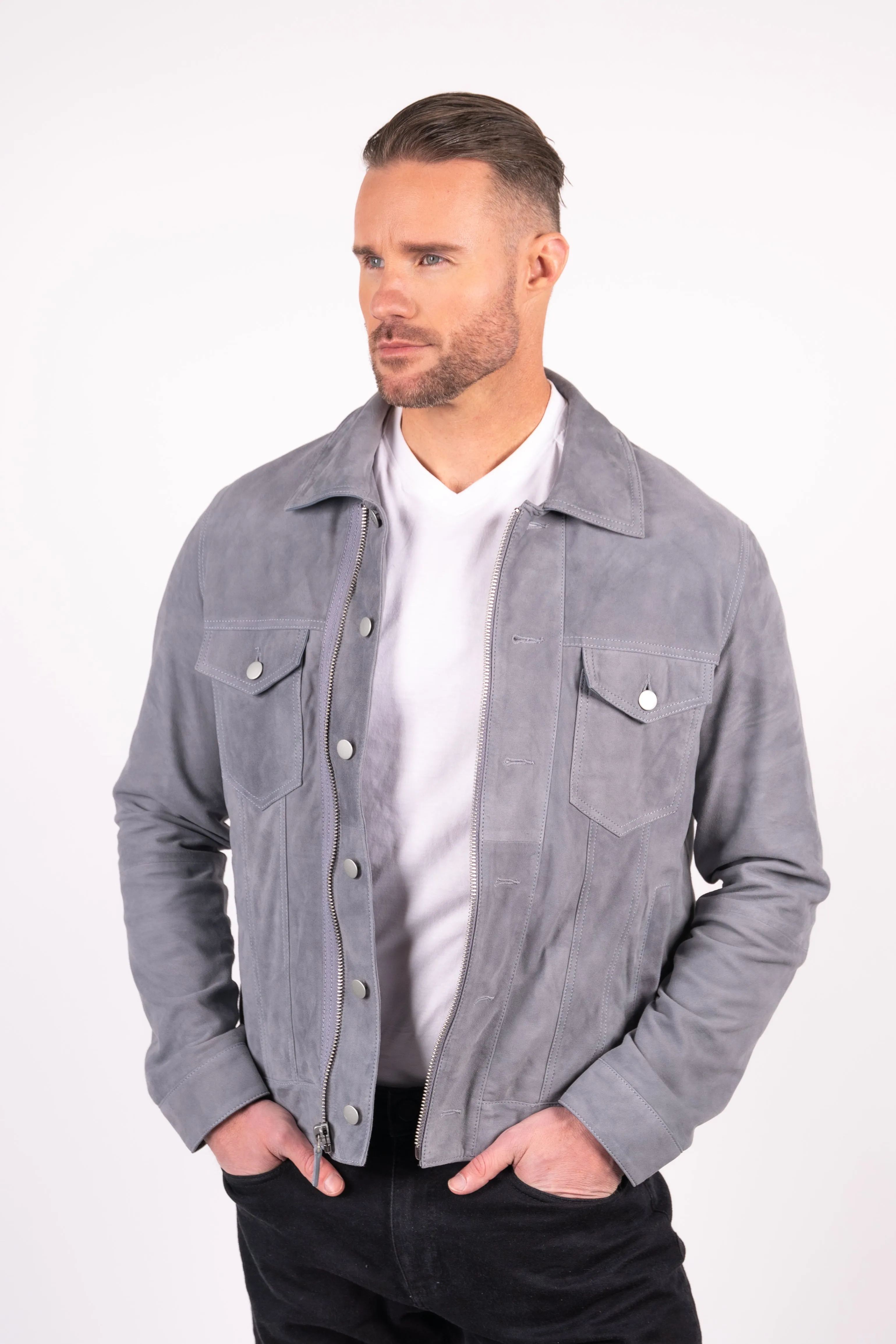 SUEDE JEAN JACKET