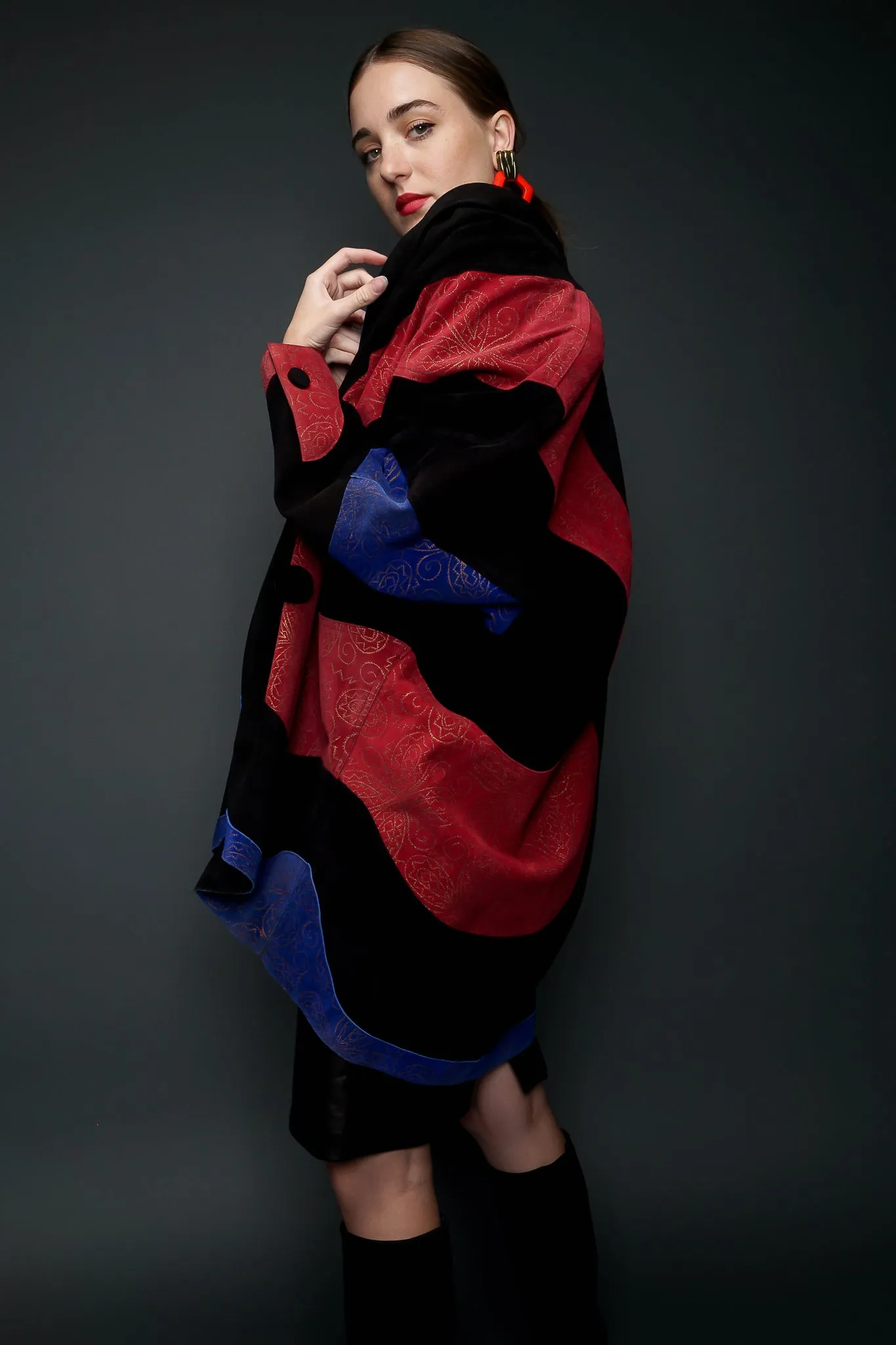 Suede Swirl Cocoon Coat